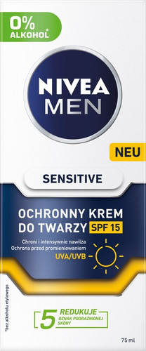 NIVEA MEN Sensitive Soothing Moisturizing Face Cream With SPF 15 75 ml