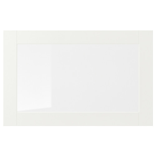 SINDVIK Glass door, white, clear glass, 60x38 cm