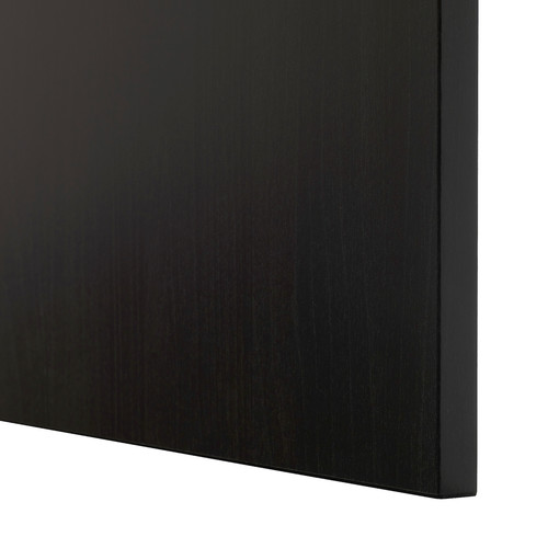 BESTÅ TV storage combination/glass doors, black-brown/Lappviken black-brown clear glass, 300x42x231 cm