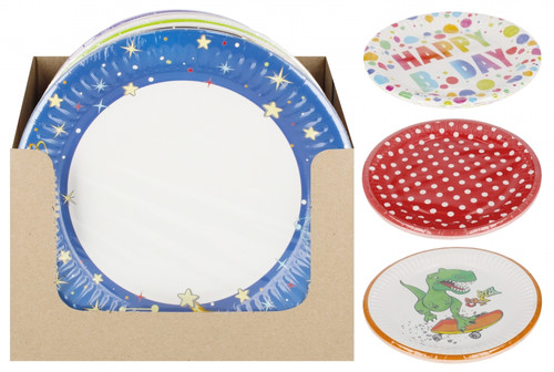 Paper Party Plate 180 8pcs, assorted patterns