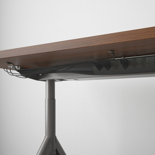 IDÅSEN Desk, brown, dark grey, 120x70 cm