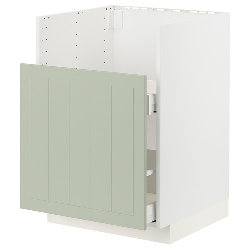 METOD / MAXIMERA Bc f BREDSJÖN snk/1 frnt/2 drws, white/Stensund light green, 60x60 cm