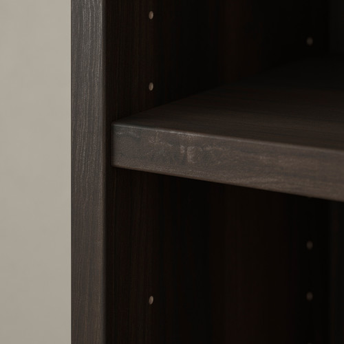 BILLY / OXBERG Bookcase with panel/glass doors, dark brown oak effect/clear glass, 160x30x202 cm