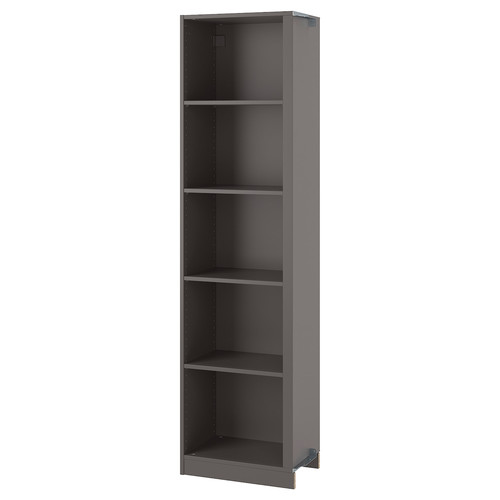 PAX Add-on corner unit with 4 shelves, dark grey, 53x35x201 cm