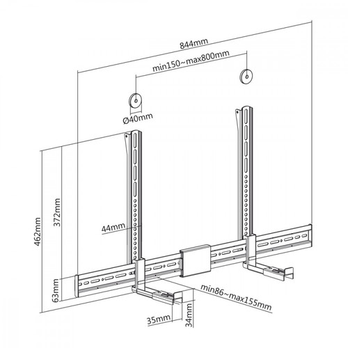 MacLean Universal Soundbar Bracket 15kg MC-465