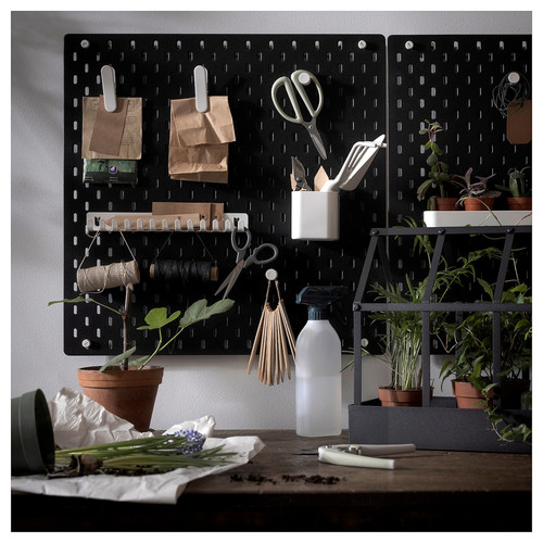 SKÅDIS Pegboard, black, 56x56 cm