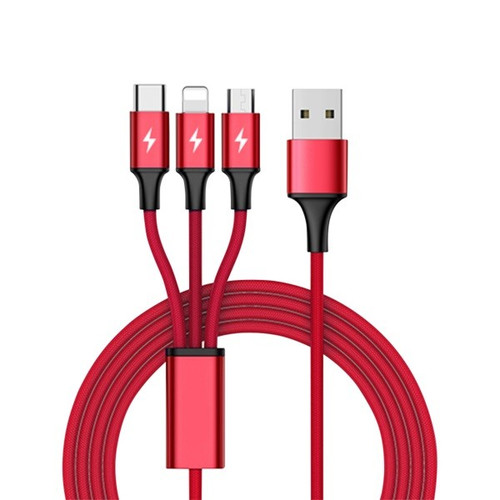 Unitek Charging Cable 3-in-1 USB - USB-C/microUSB/ Lightning, 1,2m; C4049RD