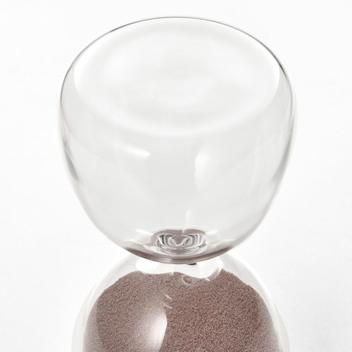 EFTERTÄNKA Decorative hourglass, clear glass/sand, 15 cm