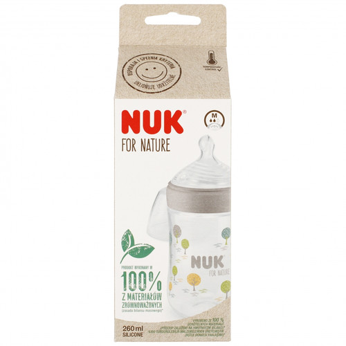 NUK For Nature Baby Bottle 260ml Size M, grey