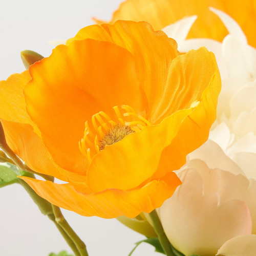 SMYCKA Artificial bouquet, in/outdoor/yellow orange, 30 cm