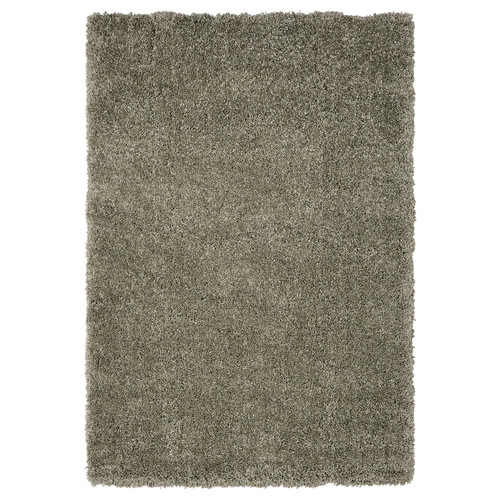 VOLLERSLEV Rug, high pile, grey-green, 160x230 cm