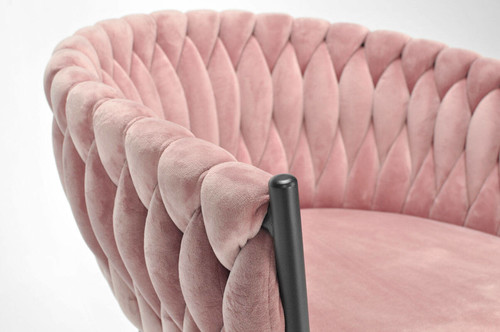 Glamour Braided Chair ROSA, powder pink