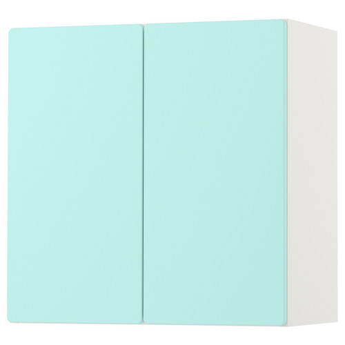 SMÅSTAD Wall cabinet, white pale turquoise, with 1 shelf, 60x30x60 cm