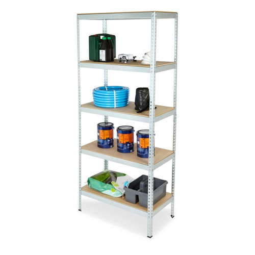 Steel Shelving Unit Flint 210x91x46cm 5 Shelves 300kg, galvanised