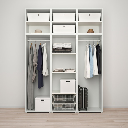 PLATSA Wardrobe w 6 doors, white/Fonnes white, 180x57x241 cm