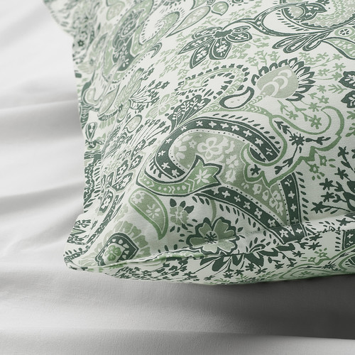 RODGERSIA Pillowcase, green/white, 50x60 cm