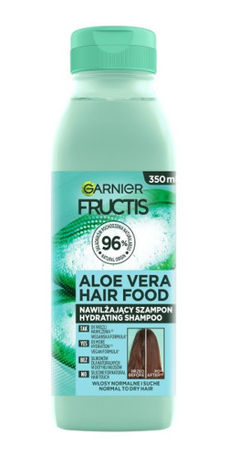 Fructis Hair Food Aloe Shampoo for Normal to Dry Hair Vegan 96% Natural 350ml