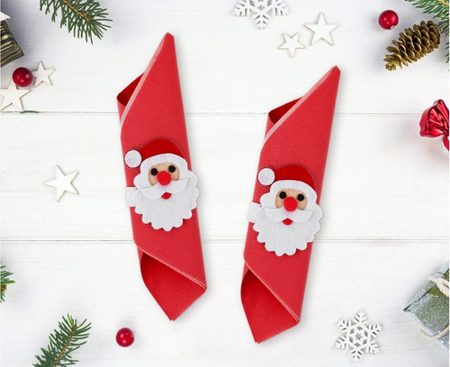 Christmas Napkin Decoration Santa 2pcs