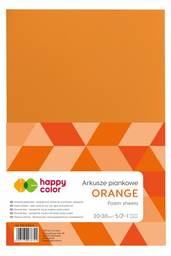 Craft Foam A4 5 Sheets, orange