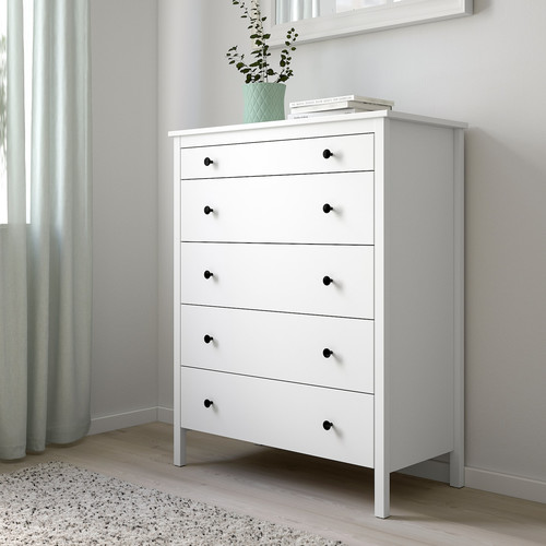 KOPPANG Chest of 5 drawers, white, 90x114 cm