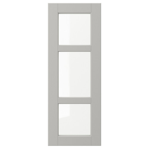 LERHYTTAN Glass door, light grey, 30x80 cm