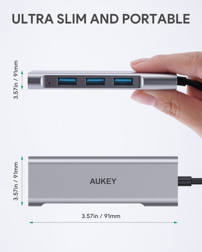Aukey USB-C HUB 4in1 4xUSB 3.0 CB-C94 Aluminium