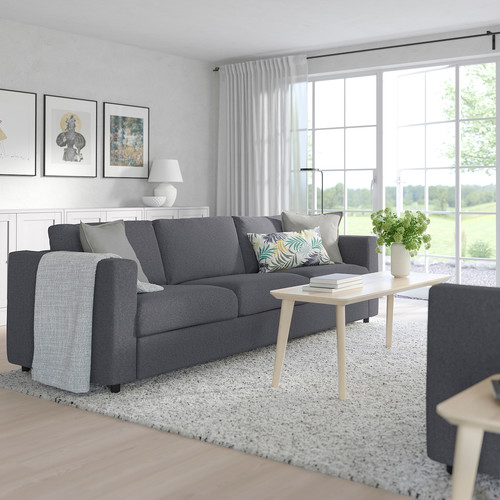 VIMLE 3-seat sofa-bed, Gunnared medium grey