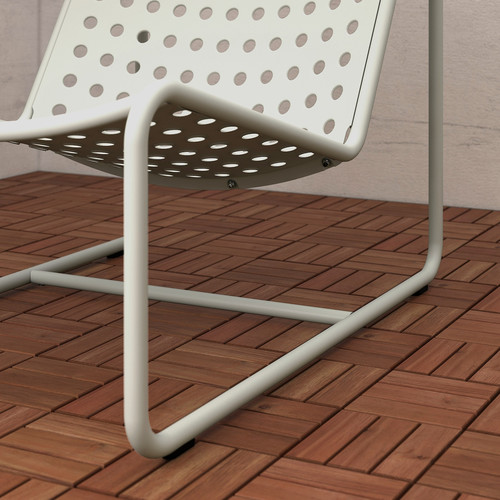 SKOGSÖN Easy chair, light grey outdoor