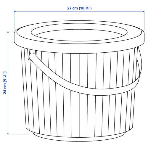 DAMMÄNG Bin with lid, dark grey, 8 l