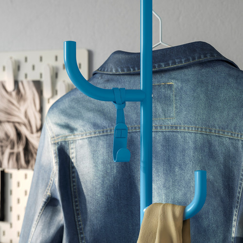 ÄLGANÄS Hat and coat stand, light blue, 173x33 cm