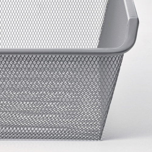 KOMPLEMENT Mesh basket, dark grey, 50x35 cm