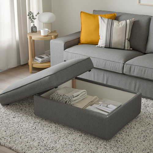 KIVIK Footstool with storage, Tibbleby beige/grey