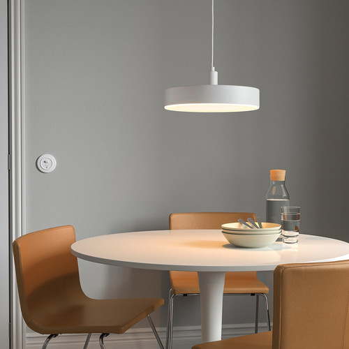 NYMÅNE LED pendant lamp, wireless dimmable white spectrum/white, 38 cm