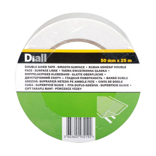 Diall Double-Sided Tape Smooth Surface Carpet Tape 50 mm x 25 m