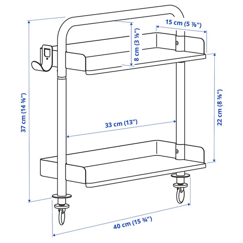 RELATERA Desk combination, white, 117x60 cm