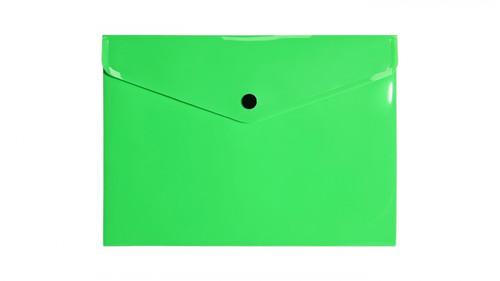Document Envelope Pocket Wallet File with Button PP A5, neon green