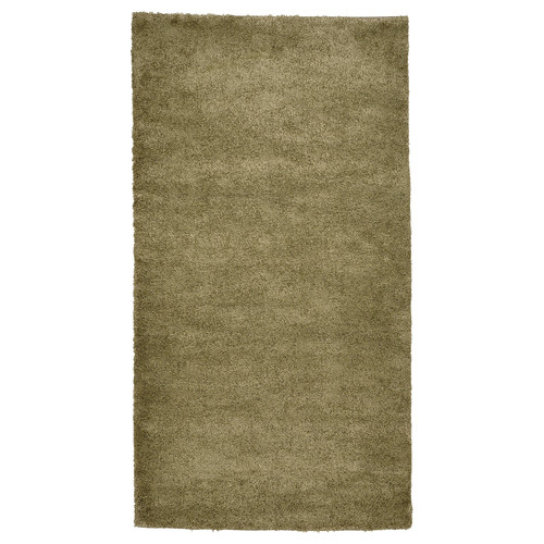 STOENSE Rug, low pile, light olive-green, 80x150 cm