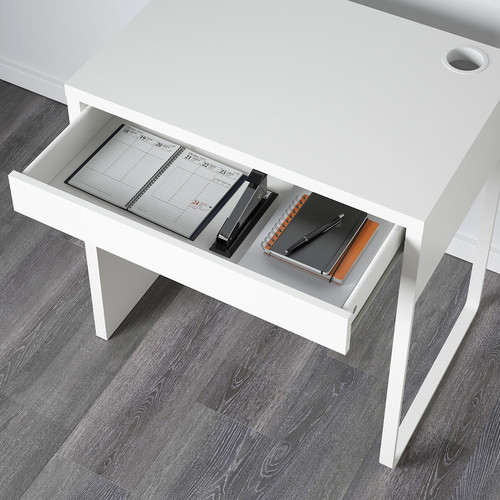 MICKE Desk, white, 73x50 cm