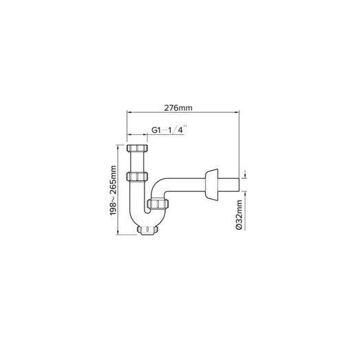 Flomasta Bathroom Sink P-Trap Waste Drain Pipe P-Trap 32mm