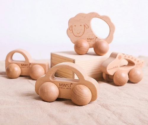 iWood Wooden Baby Grip Car - Sheep 6m+