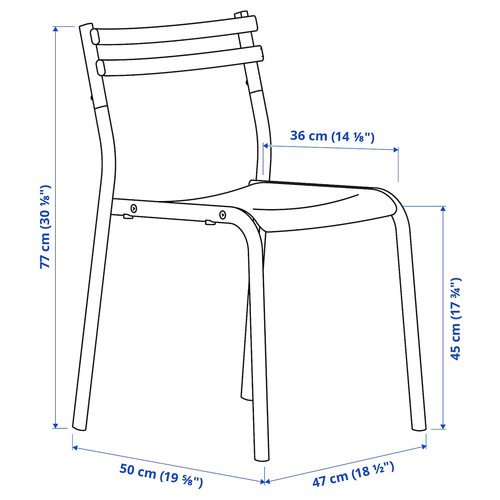 GENESÖN Chair, metal/blue