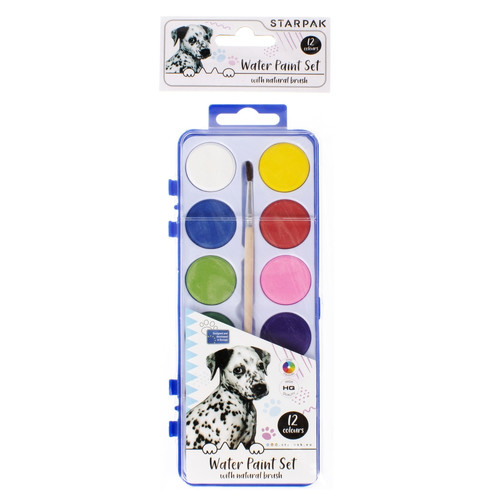 Water Colour Water Paint Set 12 Colours Doggy