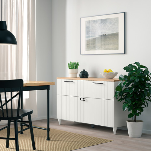 BESTÅ Storage combination w doors/drawers, white/Sutterviken/Kabbarp white, 120x42x76 cm