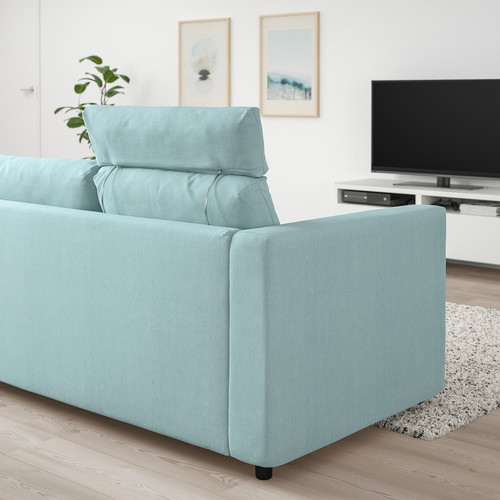 VIMLE 3-seat sofa, with headrest/Saxemara light blue
