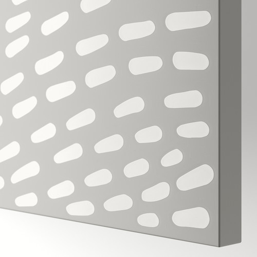 MISTUDDEN Door with hinges, grey/patterned, 50x195 cm