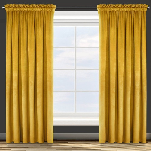 Curtain Rosa 135 x 300 cm, mustard yellow