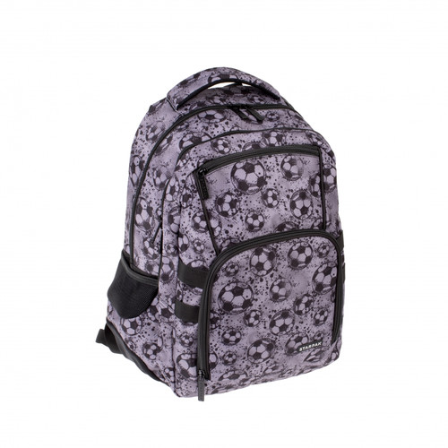 School Backpack Football Grey