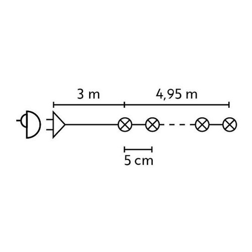 Christmas Lights LED 100L 4.95m, cool white/transparent, in-/outdoor