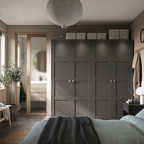 PAX / BERGSBO Wardrobe, dark grey/dark grey, 200x60x201 cm