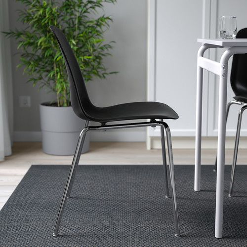 LIDÅS Chair, black/Sefast chrome-plated